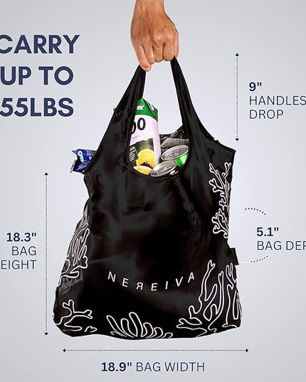 5 Pack Foldable Grocery Bags into Tiny Pouch - Large Capacity Multi-Color, Great for Travel, Durable, Washable Packable Shopping Bag, Comes with a Carry Pouch, Lightweight