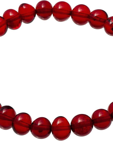 Natural Baltic Amber Bracelet for Women and Men – Stretch Wristband with Polished Cube Beads, Lightweight Unisex Jewelry Gift for Daily and Casual Wear