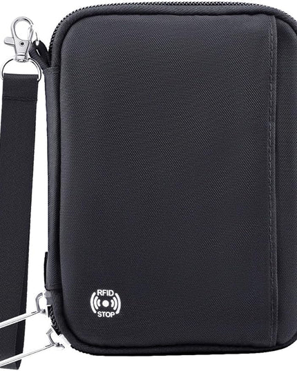 WALNEW Passport Holder for Travel - RFID Blocking Travel Wallet Essentials Organizer with Card Slots & Zipper Pocket (Women/Men)