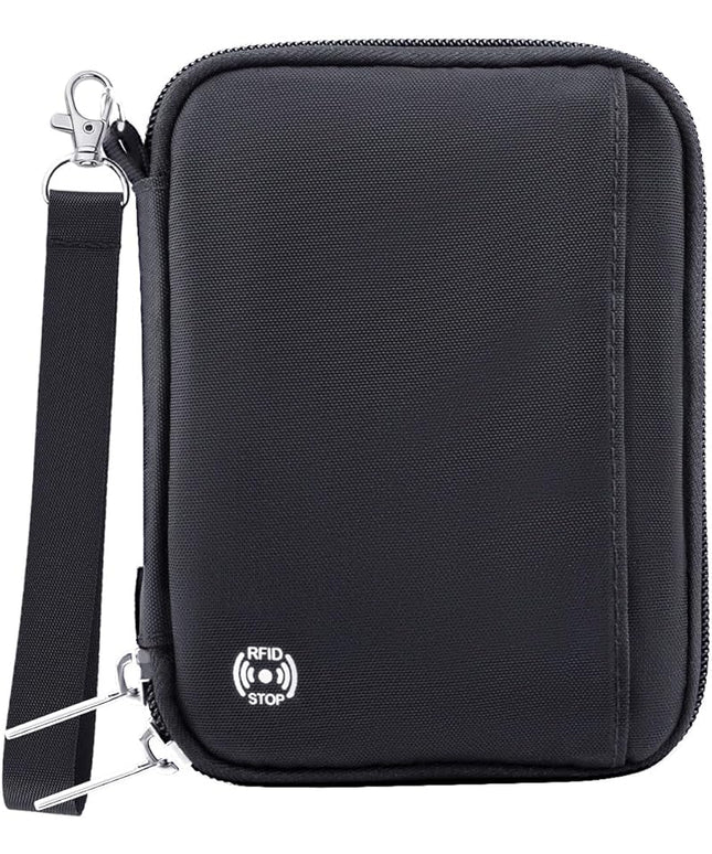 WALNEW Passport Holder for Travel - RFID Blocking Travel Wallet Essentials Organizer with Card Slots & Zipper Pocket (Women/Men)