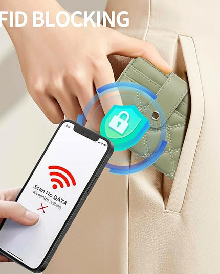 FALAN MULE Small Wallets Woman Leather Bifold RFID Blocking Card Holder With Zipper Coin Pocket
