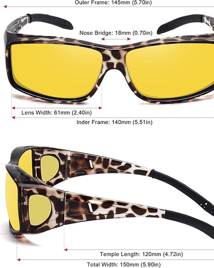 MEETSUN Fit Over Glasses Sunglasses for Men Women,Wrap Around Sunglasses Polarized UV400 Protection