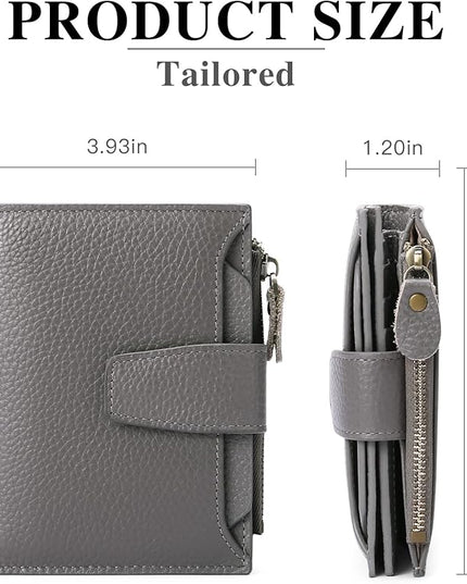 FALAN MULE Small Wallet for Women Leather Bifold Compact RFID Blocking Small Womens Wallet Purse