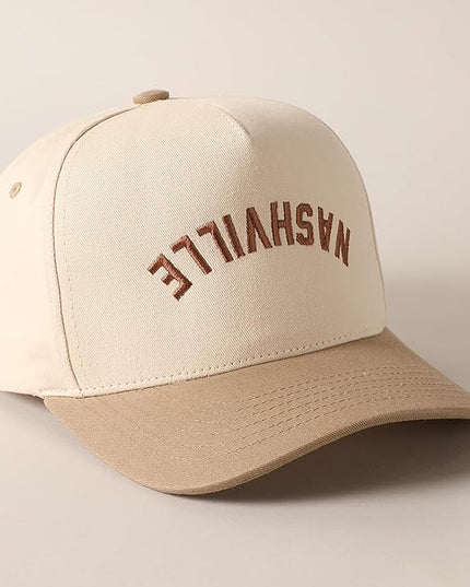MIRMARU Two-Tone Vintage Canvas Trucker Hats for Men & Women, Adjustable Size Baseball Caps with Trendy Embroidered Design