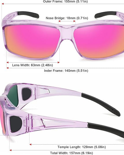 MEETSUN Fit Over Glasses Sunglasses for Men Women,Wrap Around Sunglasses Polarized UV400 Protection