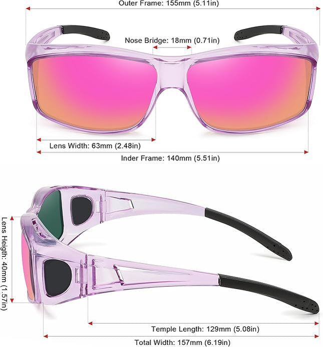 MEETSUN Fit Over Glasses Sunglasses for Men Women,Wrap Around Sunglasses Polarized UV400 Protection