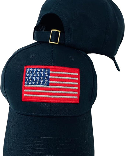 Roytrense Embroidered American Flag Unisex Baseball Cap (100% Cotton)