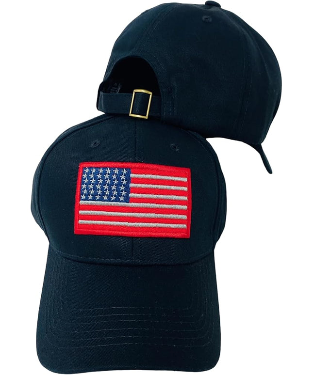 Roytrense Embroidered American Flag Unisex Baseball Cap (100% Cotton)