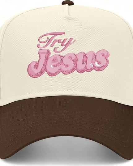 Try Jesus Hat | Premium Vintage Trucker Hat with Adjustable Snapback for Men and Women