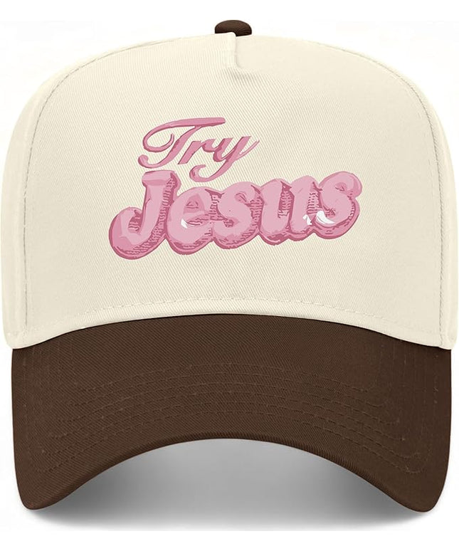 Try Jesus Hat | Premium Vintage Trucker Hat with Adjustable Snapback for Men and Women