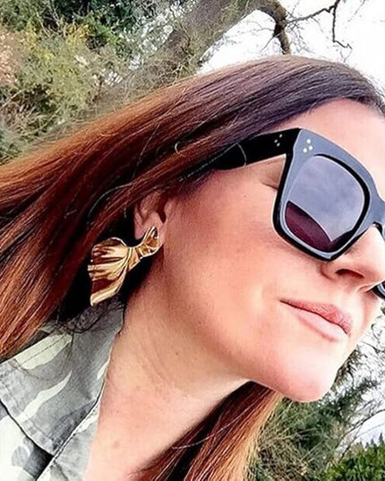 Vintage Women Oversized Sunglasses Designer Luxury Square Sun Glasses UV400 Protection Flat Lens