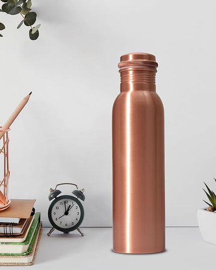 34 Oz Pure Copper Water Bottle – Leak-Proof Hammered Design with Tumbler, Carrying Bag & Smooth Finish Decorative – Copper Water Bottle