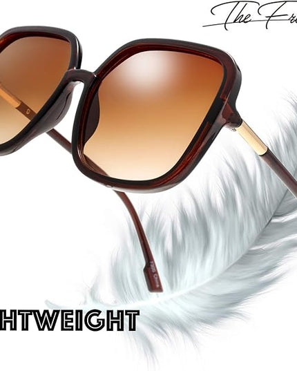 The Fresh Women's Oversized Square Jackie O Cat Eye Hybrid Butterfly Fashion Sunglasses - Exquisite Packaging