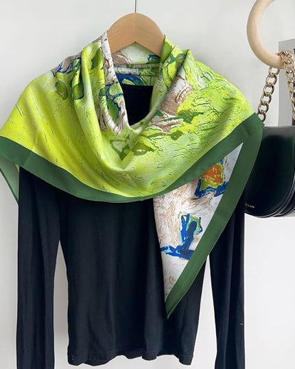 Julunar Silk Like Head Scarf for Women - Satin Large Hair Scarves - 35" Square Silk Hair Wrap for Sleeping with Gift Packed
