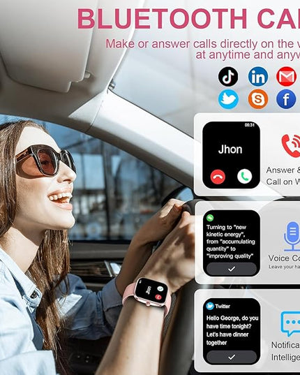 Fempoin Smart Watch, 1.96" HD SmartWatch, Touch Screen Answer/Make Call, IP68 Waterproof 105+ Sport Fitness Tracker, Activity Tracker with Sleep Monitor/SpO2/Heart Rate/Pedometer for Android iOS
