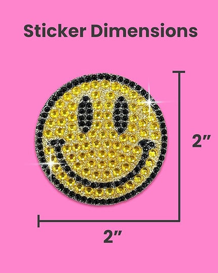 StickerBeans® Rhinestone Stickers - Yellow Spirit 4-Pack, 2” x 2” Each, Unique Sparkly Cut-to-Shape for Collecting, Trading, Decorating Laptops, Phone Cases, Scrapbooks, for Kids, Teens, & Adults