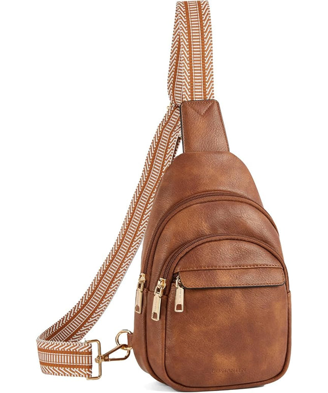 BOSTANTEN Small Sling Bag for Women Leather Crossbody Bags Fanny Pack Chest Bag for Travel