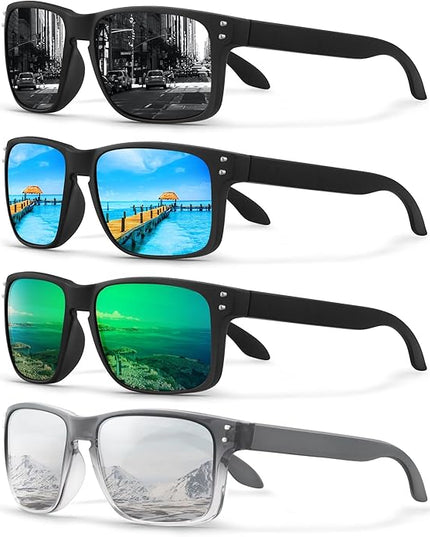 KUGUAOK Polarized Square Sunglasses For Men and Women Matte Finish Sun Glasses UV Protection Glasses
