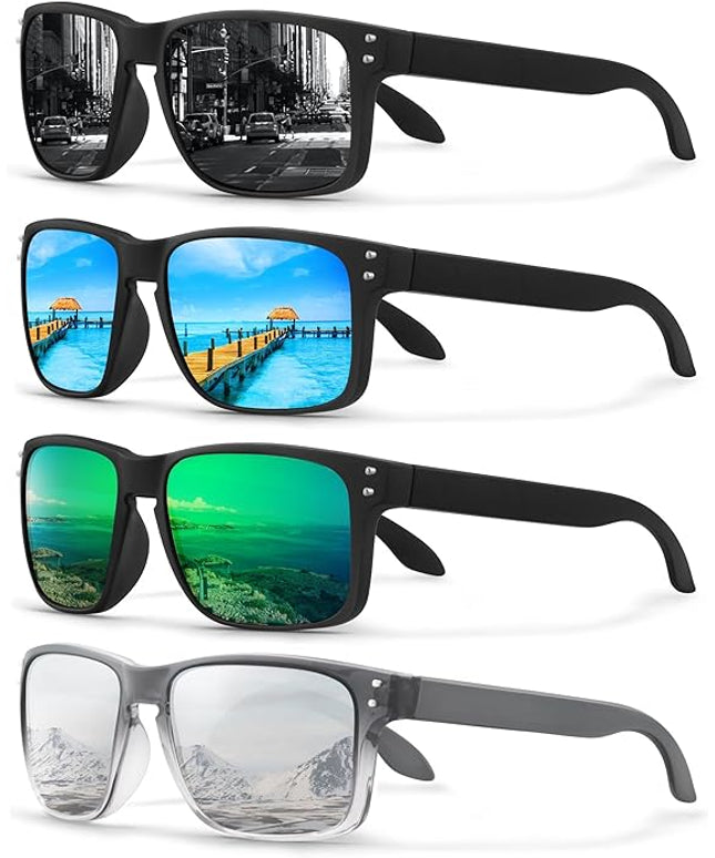 KUGUAOK Polarized Square Sunglasses For Men and Women Matte Finish Sun Glasses UV Protection Glasses