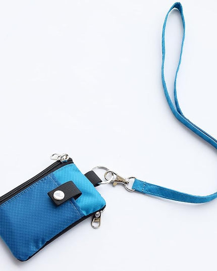 Minimalist RFID Blocking Small Wallet with ID Window,WaterResistant Zip Id Case Wallet with Lanyard Keychain for Cards,Cash,Travel,Women,Men