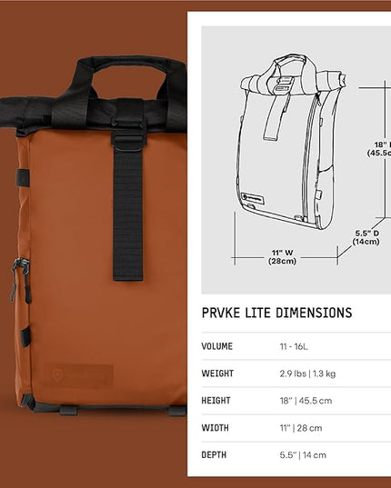 WANDRD PRVKE Lite: Weather-Resistant Travel & Camera Backpack with Laptop Sleeve, Quick Side Access, Clamshell Opening – Ideal Photography & Travel Bag