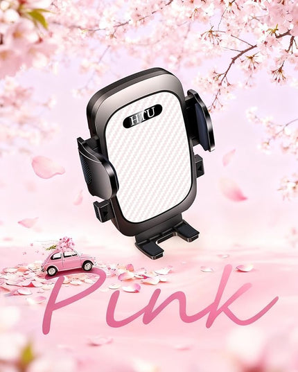 HTU 2026 Ultimate Best【True Military-Grade & Safety Cert】Car Phone Holder【Upgraded 360 Rotation & 100+LBS Strongest Suction】5-in-1 Truck Windshield Dashboard Vent Mount Stand for iPhone Android, Pink