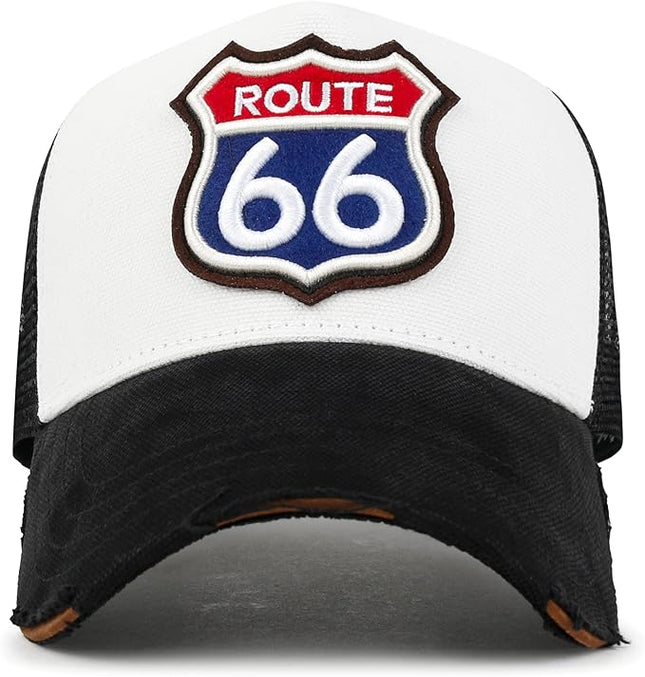 ililily Premium Road Trip Vintage Distressed Snapback Trucker Hat Baseball Cap