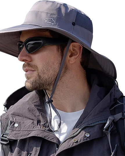 Cooling Sun Hat for Men Women,Wide Brim Bucket Hat Foldable Boonie Hat for Fishing Hiking Garden Safari Beach