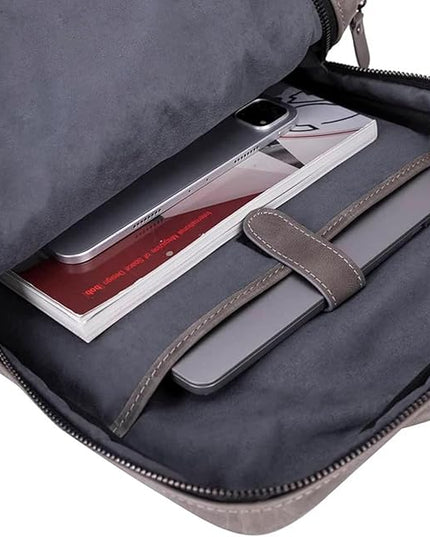 Osceola Genuine Leather Laptop Backpack for Men & Women, Handmade Leather Backpack Fits 16 Inch Laptop (Grey)