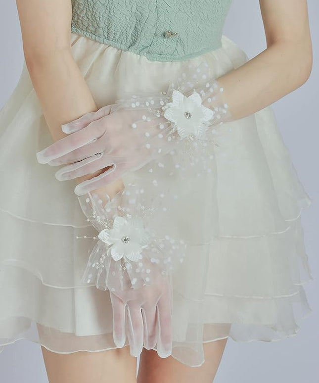 Sahabowi Satin Gloves Formal Bridal Banquet Party Wedding Opera Solid Colorful Mitten For Women