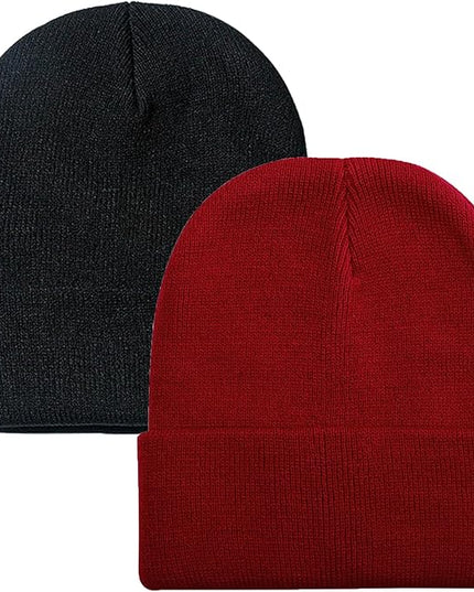 ZOORON 1&2 Pack Beanie for Men Women Slouchy Beanie Hats Winter Knit Caps Soft Ski Hat Unisex