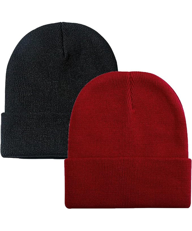 ZOORON 1&2 Pack Beanie for Men Women Slouchy Beanie Hats Winter Knit Caps Soft Ski Hat Unisex