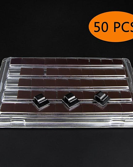SOULWIT 50 Pcs Self Adhesive Cable Management Clips, Cable Organizers Sticky Wire Clips Cord Holder for TV PC Laptop Ethernet Cable Desktop Home Office (Black)