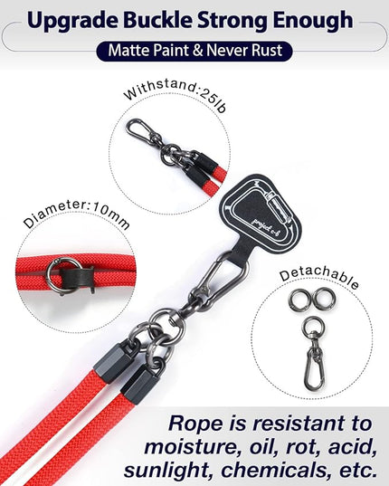 project-cb Cell Phone Lanyard ×1, Tether Tab ×2, Universal Adjustable Phone Strap, Crossbody, Neck Phone Lanyard, Rope Strap