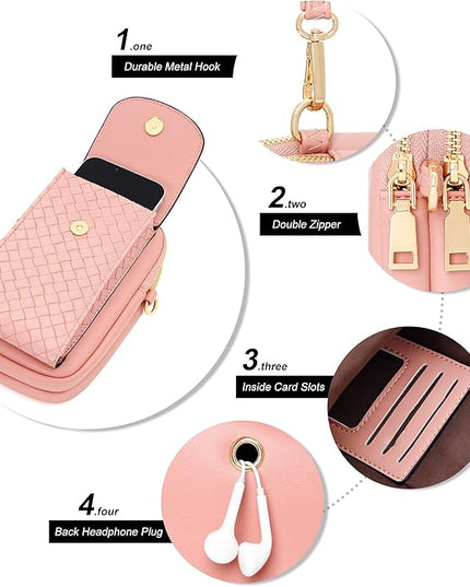 KUKOO Small Crossbody Bag Cell Phone Purse Wallet with Credit Card Slots for Women