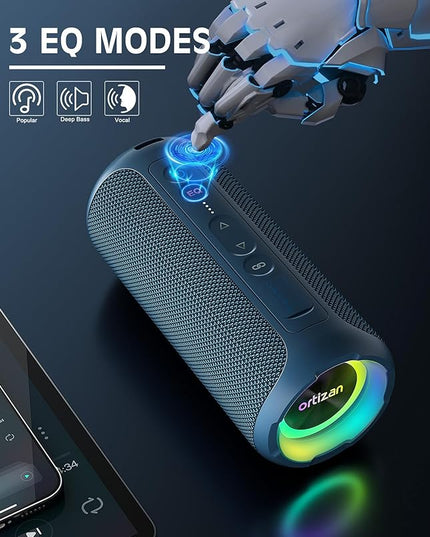 Ortizan Bluetooth Speaker, IPX7 Waterproof, Portable Speakers with HD Sound, Deep Bass, RGB Lights (Notice: X8 Pro Navy and X8 Pro Blue Cannot be paired via TWS Due to Different Bluetooth Versions)