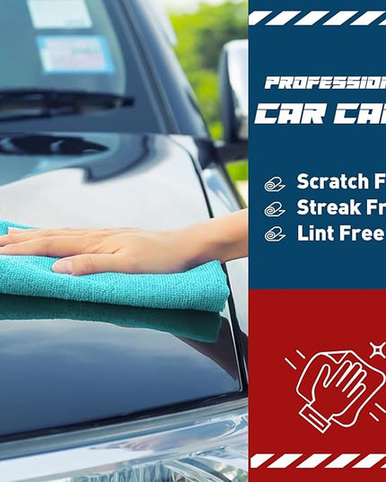 Microfiber Cleaning Cloths-18 Pack, Cleaning Rags, Microfiber Towels for Cars, Home 5 Colors Assorted (12x12 inches)