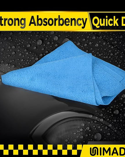 Shop Towel Rag, 200 Pack Reusable Rags Bulk Microfiber Cleaning Cloth Lint Free Towels for Car Kitchen Automotive Bar Mechanic Restaurant Garage, 11.5"x 11.5", Blue