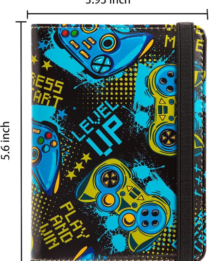 Passport and Vaccine Card Holder Combo Passport Holder with Vaccine Card Slot Wallet Credit Card Protector with RFID Blocking Women Men (Gaming Enthusiast)