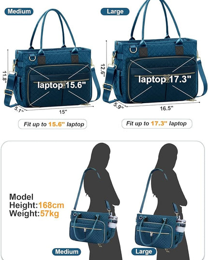 FIORETTO Teacher Tote Bag for Women with Laptop Compartment, Large Cup Holder, Zip Closure, Ideal for Work, Bible, Nurse