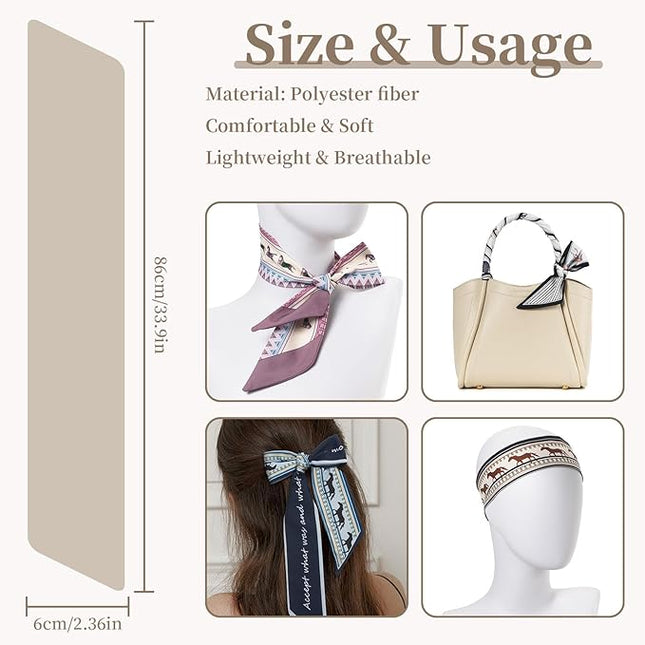 4 Pack Purse Scarf Handbags Skinny Twill Hair Scarves Narrow Neck Scarf Band Women Fashion Accessories Bag Charms