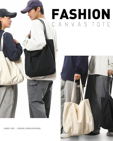 Canvas Tote Bag for Women Large Hobo Shoulder Bag for Work Travel Casual Message Bag Tote Purse handbags