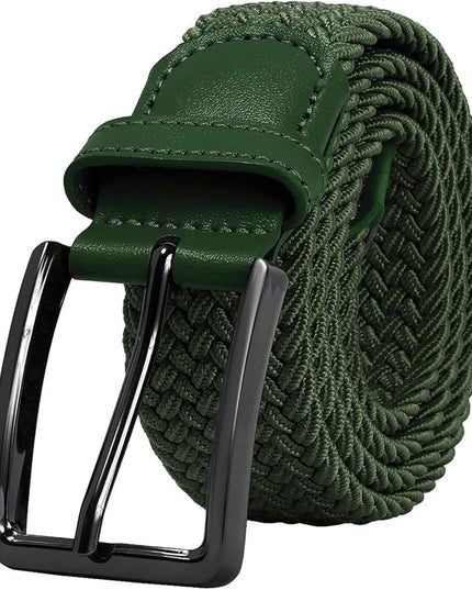 Falari Men Women Multicolored Elastic Stretch Braided Belt Canvas Fabric Woven No Holes Belt
