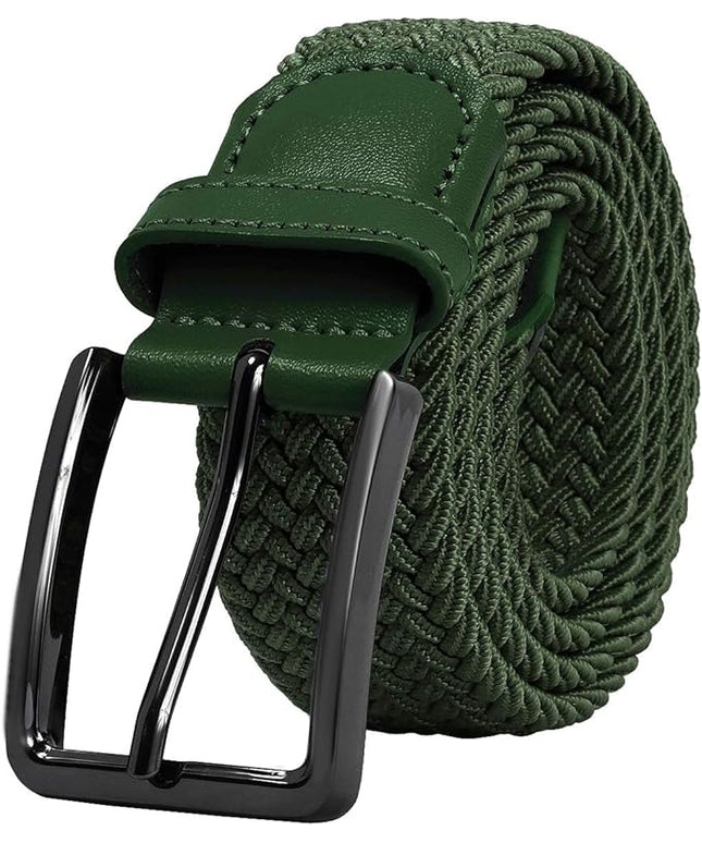 Falari Men Women Multicolored Elastic Stretch Braided Belt Canvas Fabric Woven No Holes Belt