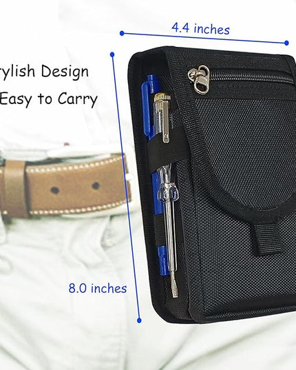 Belt Tool Pouch,Tactical Utility Pouch, Heavy-Duty Nylon EDC Multitool Organizer,Cell Phone Holder, Multi-Pockets Tool Holster Sheath Bag for Electricians Handymen Work Maintenance Dailylife Hiking