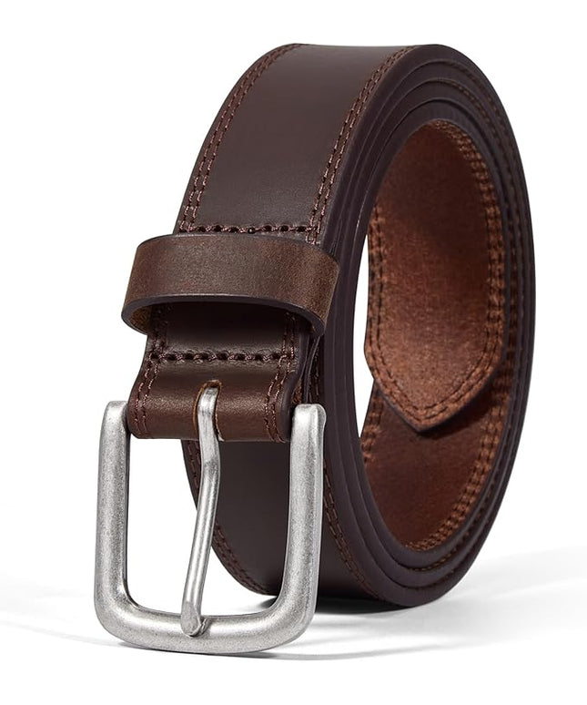 VATAN Men's Genuine Leather Casual Every Day Jeans Belts, Handmade Men Leather Belt with Gift Box