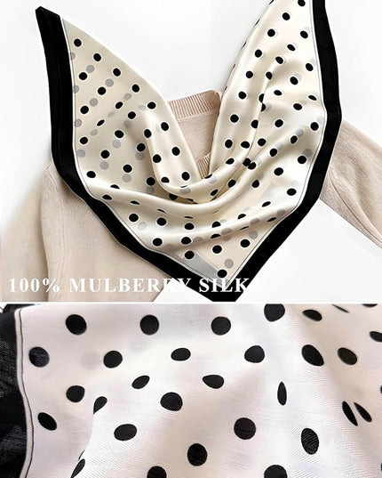 100% Mulberry Silk Scarf for Women Hair Lightweight Square Neckerchief Wrap For Head Scarves 21"