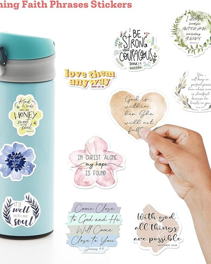 50PCS Bible Verse Stickers: Inspirational Christian Stickers for Women, Men, Teens - Perfect for Water Bottle, Laptop, Bible