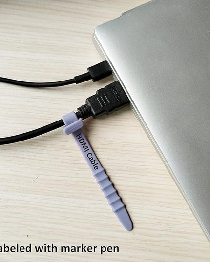 Reusable Silicone Zip Ties Cord Organizer: Silicone Cable Ties Straps for Cable Management - 20PCs 4.5” Pink Elastic Wire Cord Organizer for Home Office and Travel