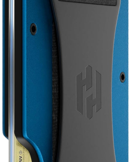 Hayvenhurst Wallet For Men - Reinvented Design Men's Wallet - Slim, Minimalistic & Seamless, Blocks RFID Scanners with a Cash Strap (Navy)